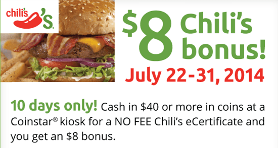 Cointstar Chilis $8 Bonus