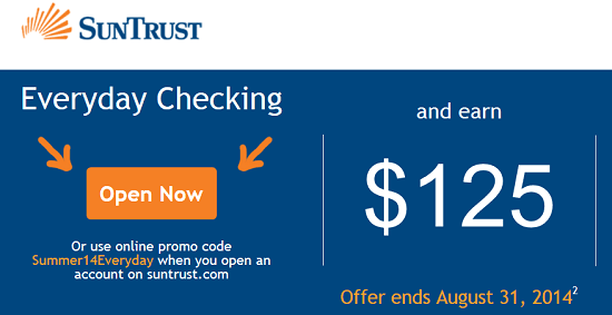 Suntrust $125 Bonus