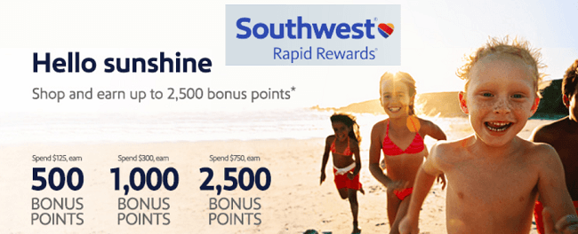 Southwest Rapid Rewards 2500 Bonus Points