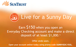 Suntrust $150 Bonus