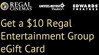 $10 Regal Group Gift Card