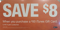 Save $8 Off $50 iTunes Gift Card from Home Depot