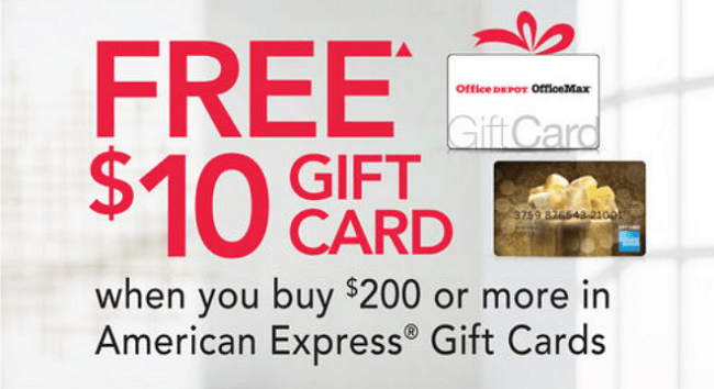 Office Depot and OfficeMax Amex Promotion: $10 Gift Card w/ $200 Amex ...