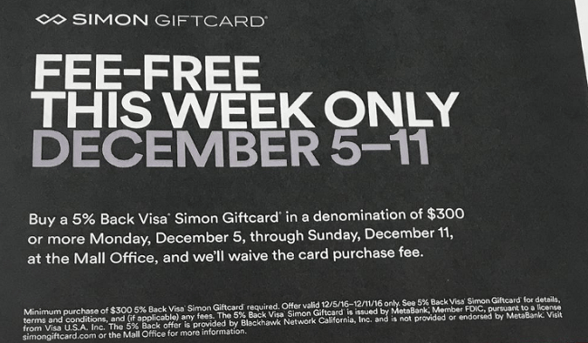Simon Gift Card Locations - fee free simon mall visa gift card promotion earn 5 cash back Simon Gift Card Locations - fee free simon mall visa gift card promotion earn 5 cash back