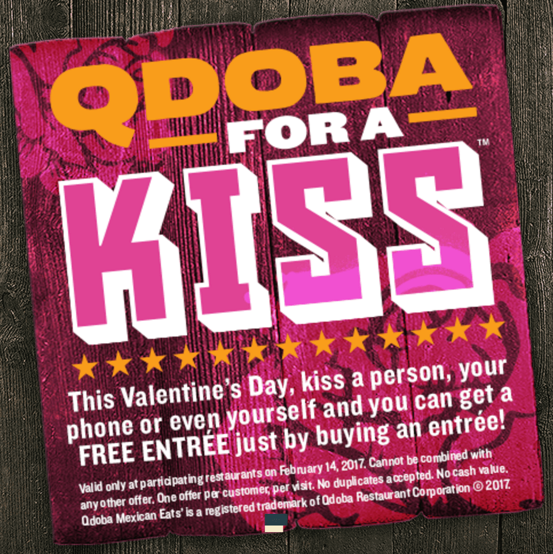 Qdoba BOGO Valentine's Day Promotion Qdoba For A Kiss