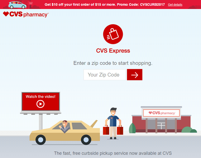 CVS Express Promotion Receive 10 Off 15 With Curbside Pickup Order