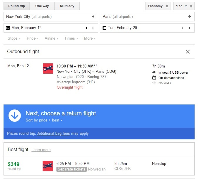 Flight deals new york to europe