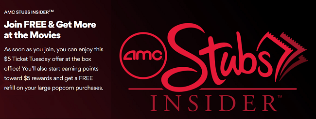 AMC Stub Members Ticket Tuesday Promotion Get 5 Movie AMC Stub Members Ticket Tuesday Promotion Get 5 Movie