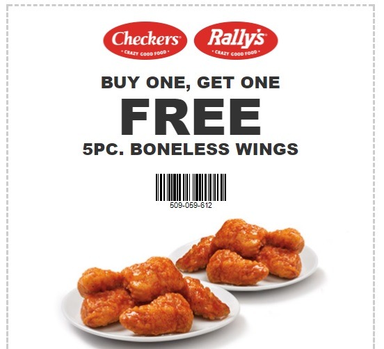 Checker's and Rally Coupon Promotion: BOGO Free Wings