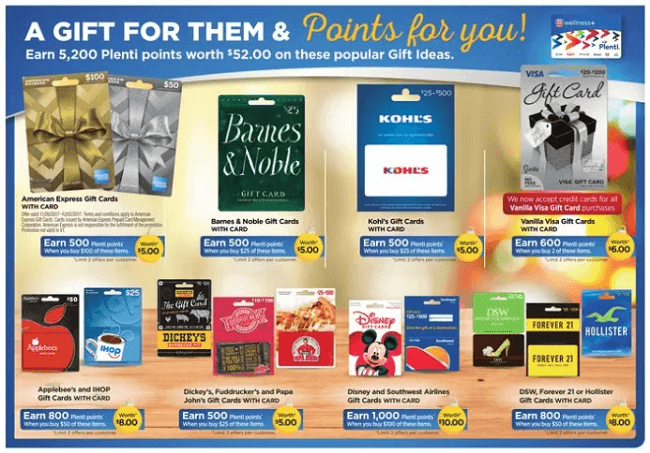 Rite Aid Gift Card Selection - rite aid plenti points bonus gift cards promotion earn up to 5 200 plenti points Rite Aid Gift Card Selection - rite aid plenti points bonus gift cards promotion earn up to 5 200 plenti points