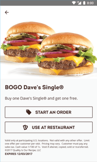 Wendy's single burger