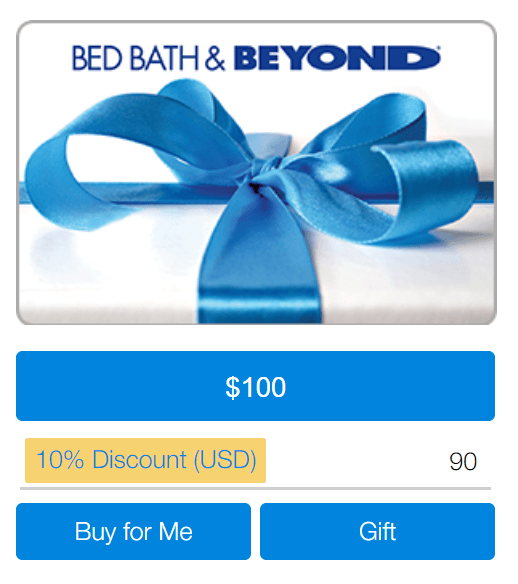 PayPal Bed Bath & Beyond Gift Card Promotions 100 Gift Card for 90
