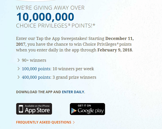 Choice Hotels Privileges Promotion Win 400 000 Points How To Receive 400 000 Points