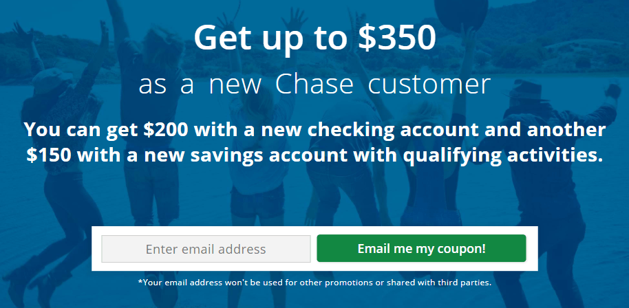 Chase savings account bonus coupon 2018
