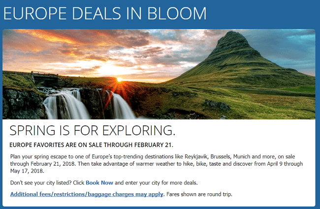 Flight deals to europe april 2018