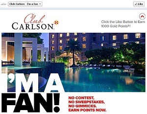 Club Carlson 1,000 Bonus Points