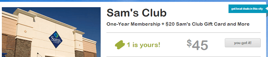 Sam's Club Living Social