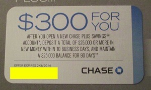 Chase $300 Plus Savings