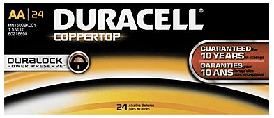 Duracell Coppertop Alkaline AA Batteries 24-Pack 