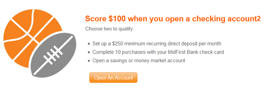 MidFirst Bank $100 Bonus