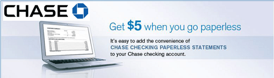 Chase $5 Paperless Statements