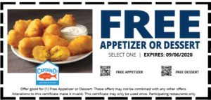 Captain D's Promotions: Free Appetizer or Dessert Coupon, Etc