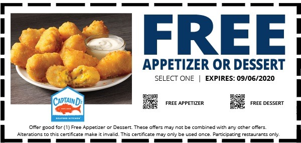 Free Appetizer or Dessert Coupon