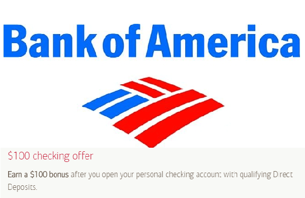 Bank of America 100 Checking Bonus