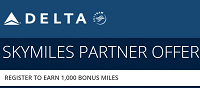 Delta Offers 1000 Miles Bonus Partners Program