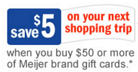 5 Meijer Credit 50 Meijer Gift Card