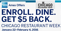 Amex Offers Chicago Restaurant Week: $5 Statement Credit for $25 Purchase