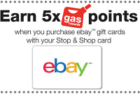 Giant Stop and Shop 5x Gas Points eBay Gift Cards