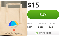 Groupon $15 for $40 Google Express Voucher