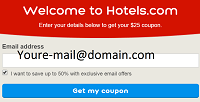 Hotels.com $25 Discount Referral Program