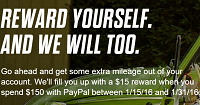 PayPal Offers Spend $150 Get $15 Off Promotion