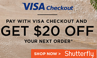 Visa Checkout Shutterfly $20 Off Your Next Purchase