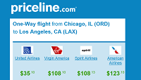 Priceline Cheap Non-Stop One Way Flights