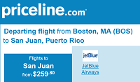 Priceline has Cheap Non-stop Rt Flights Boston to San Juan, Puerto Rico