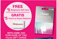 Free Walgreens $5 Gift Card iTunes Purchase