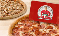 Groupon Papa John's $25 Gift Card Two Free Bonus Pizzas Promotion 