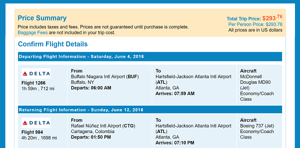 Buffalo to Colombia