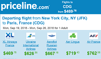 Priceline Nonstop Round-Trip Fares New York Paris