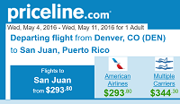 Priceline Round Trip Flights Denver to San Juan, Puerto Rico