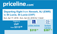 Priceline Non Stop Round Trip Flights New York to St Lucia