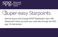 Starwood Preferred Guest Earn 500 Starpoints