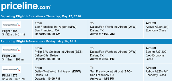 Washington, DC to Belize Itinerary