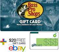 Ebay $20 Gas Card Bonus with $100 Bass Pro Gift Card Purchase