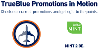 JetBlue Double TrueBlue Points Boston Mint Flights