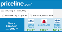 Priceline Non-stop Round Trip Flights from Denver to San Juan, Puerto Rico