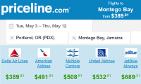 Priceline Offers Round Trip Flights Departing Portland to Montego Bay, Jamaica